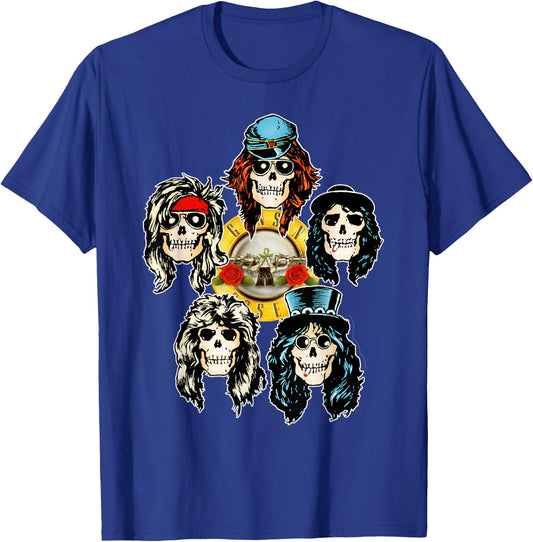 Guns N' Roses Official Skull Heads T-Shirt - T-Shirt | Royal