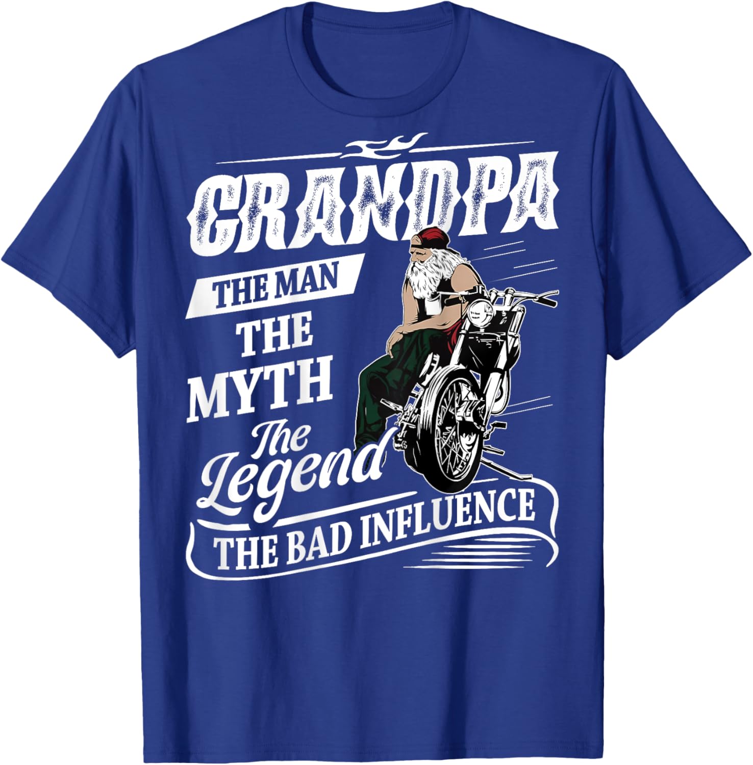 Biker Grandpa The Man Myth Legend Motorcycle Old Biker T-Shirt - T-Shirt | Royal