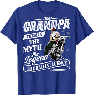 Biker Grandpa The Man Myth Legend Motorcycle Old Biker T-Shirt - T-Shirt | Royal