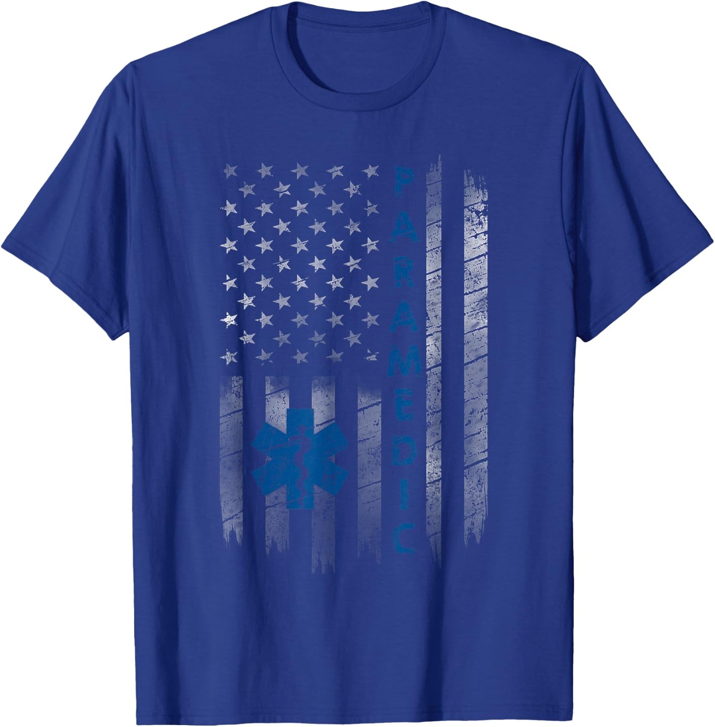 Vintage Paramedic American Flag USA Shirt EMS EMT Paramedic T-Shirt - T-Shirt | Royal