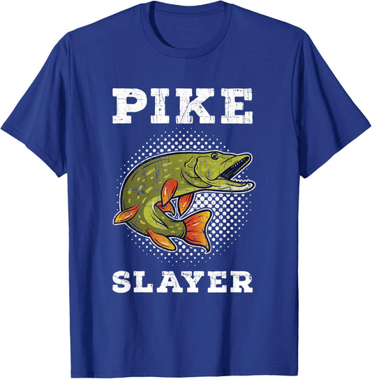 Pike Slayer Fishing Fisherman Northern Pike T-Shirt - T-Shirt | Royal
