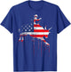 Rodeo Country Western Texas Barrel Racer American Flag USA T-Shirt - T-Shirt | Royal