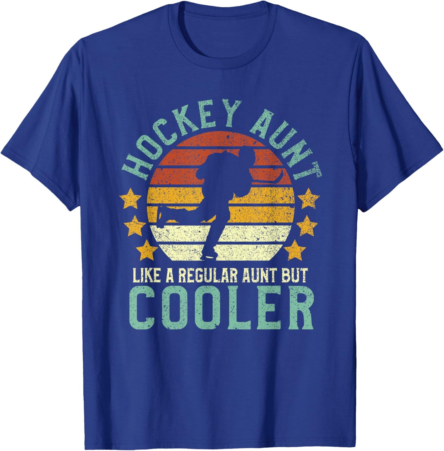 Hockey Aunt | Funny Female Ice Hockey Player & Fan Gift T-Shirt - T-Shirt | Royal