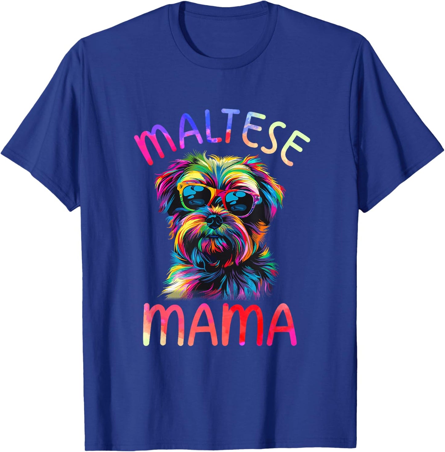 Maltese Dog Mom Mama Pop Art Maltese Dog Lovers T-Shirt - T-Shirt | Royal