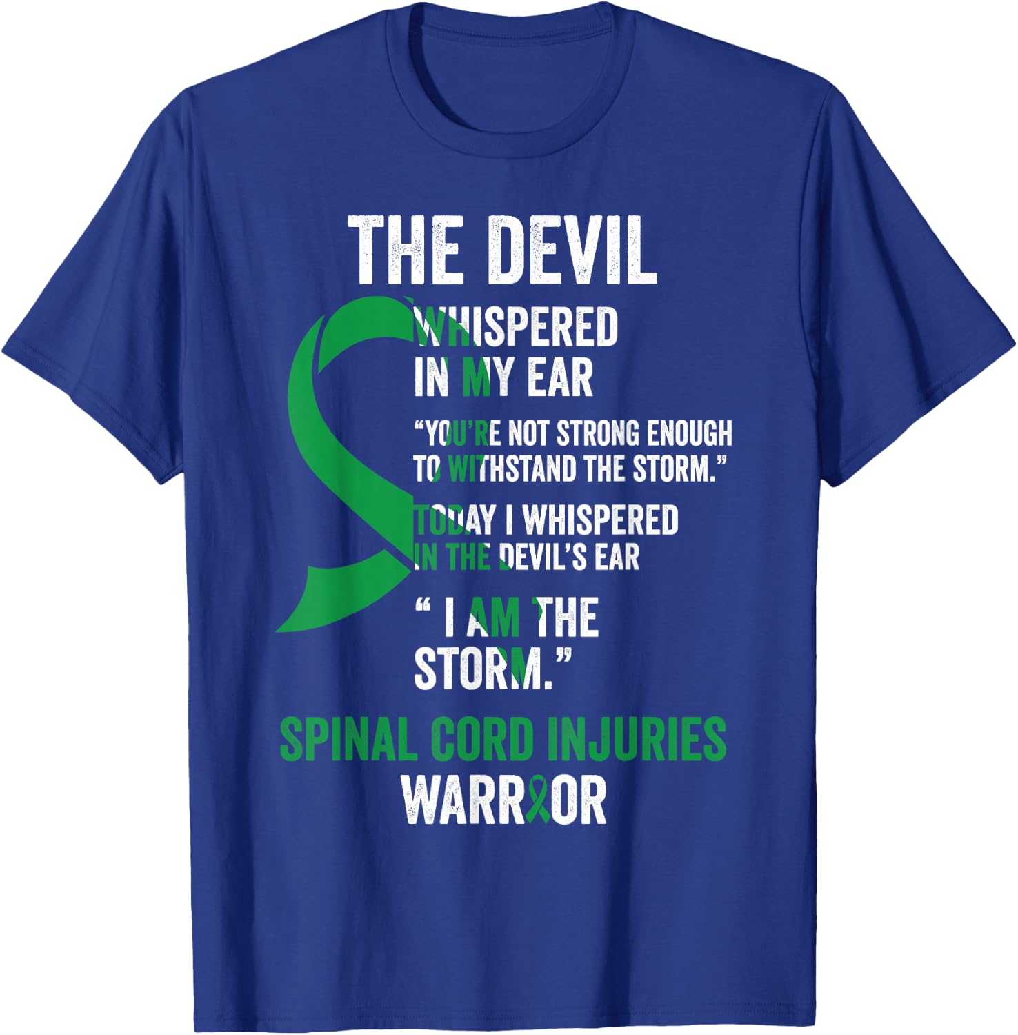 The Devil- Spinal Cord Injuries Awareness Support Ribbon T-Shirt - T-Shirt | Royal
