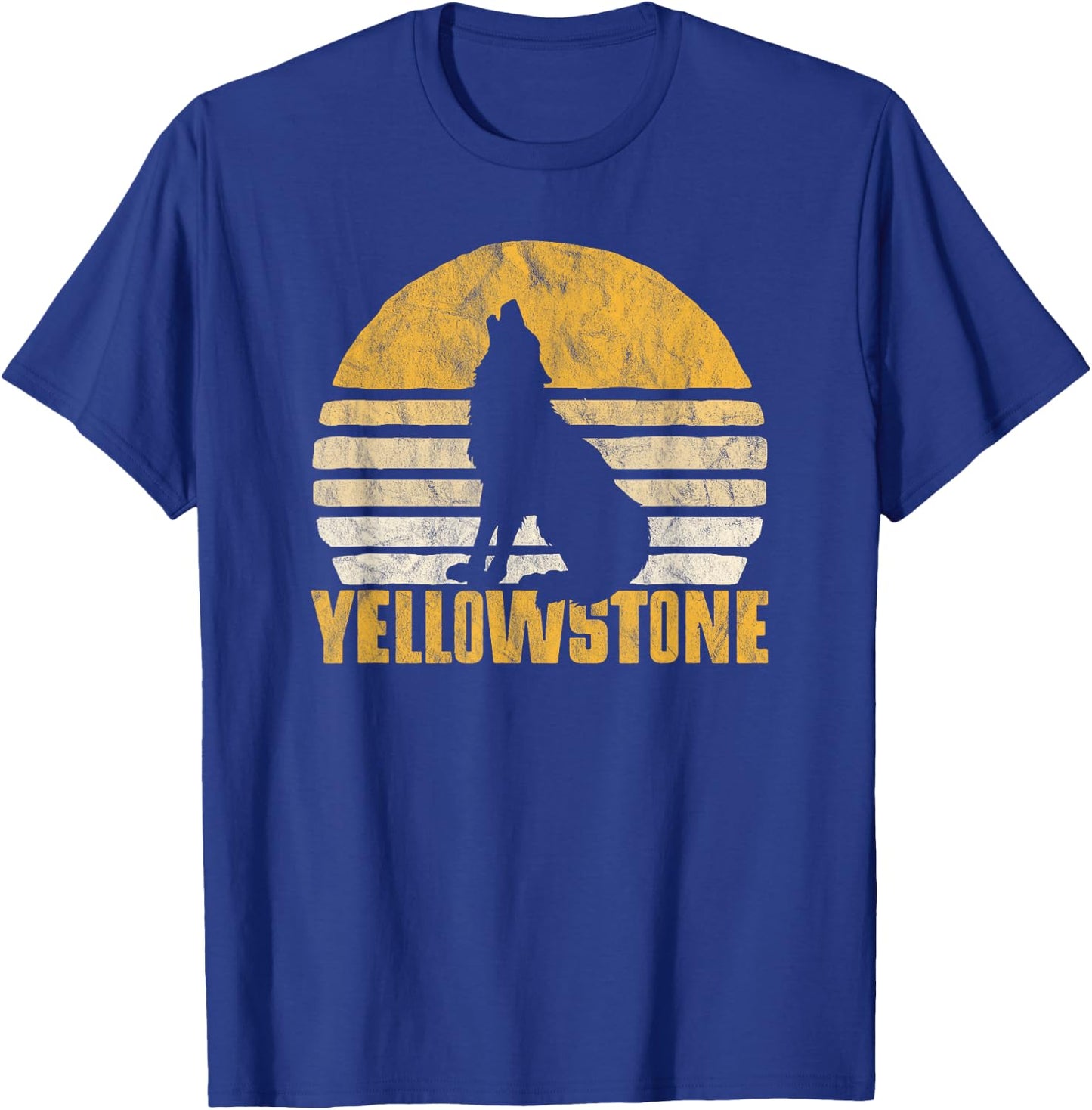 Vintage Yellowstone National Park Wolf Retro Graphic T-Shirt - T-Shirt | Royal