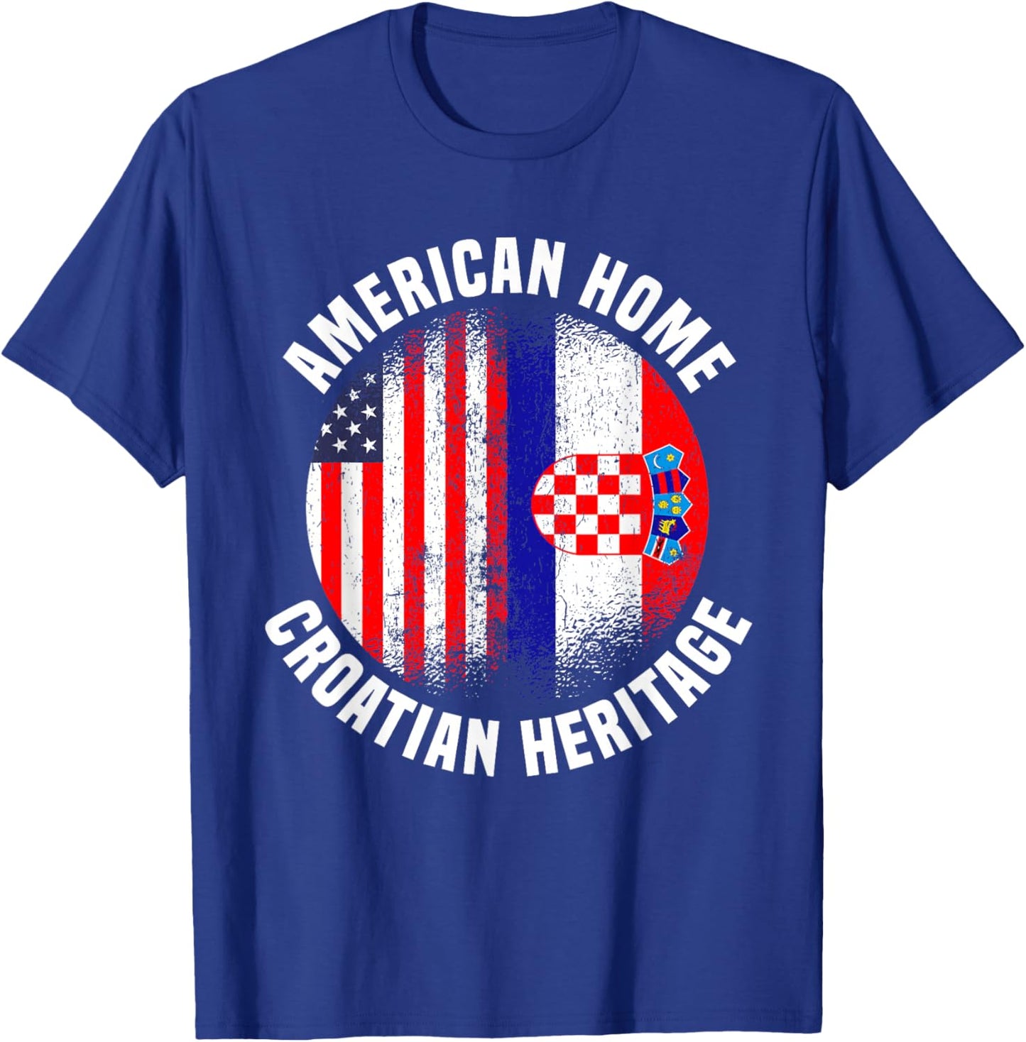 Croatia Outfit & Women US American Croatian Flag T-Shirt - T-Shirt | Royal