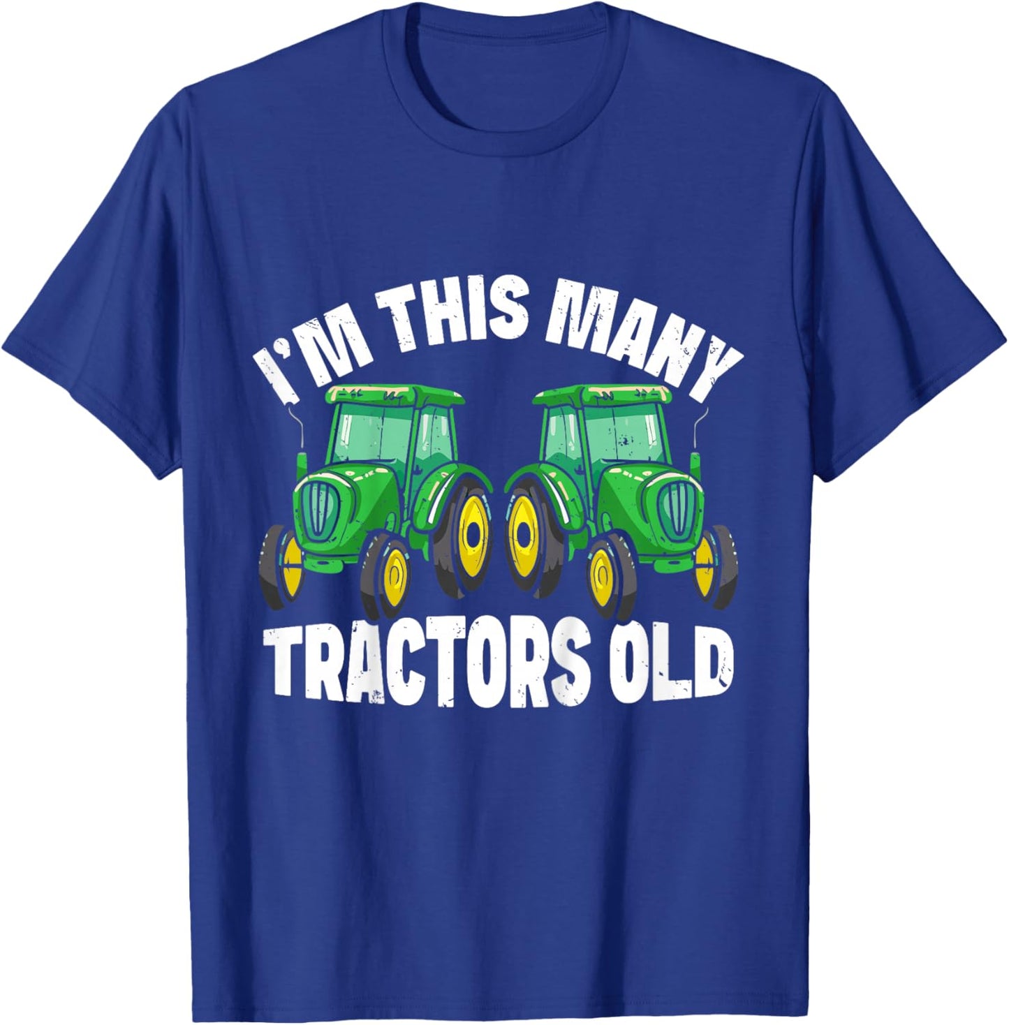 2nd Birthday Im This Many Tractors Old 2 Toddler Boys Kids T-Shirt - T-Shirt | Royal