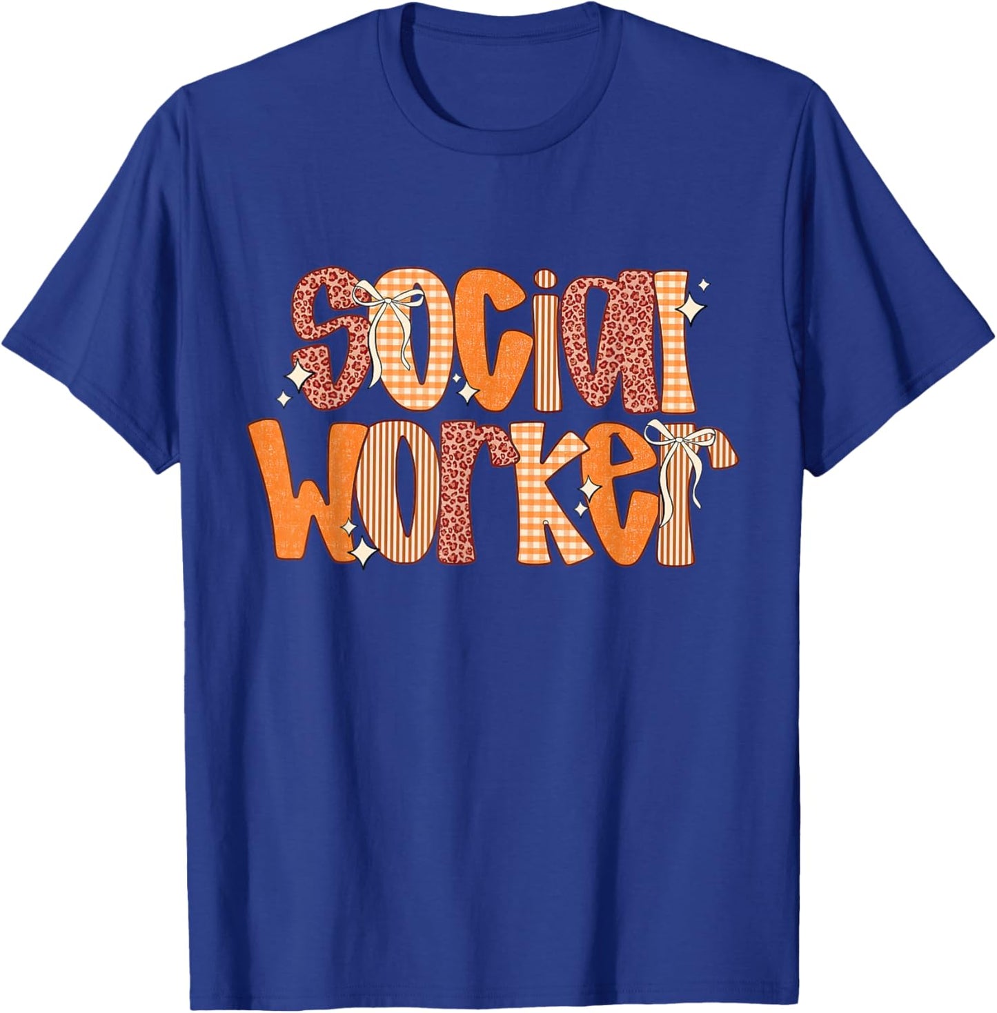 Fall Coquette Social Worker Advocate Support School Autumn T-Shirt - T-Shirt | Royal