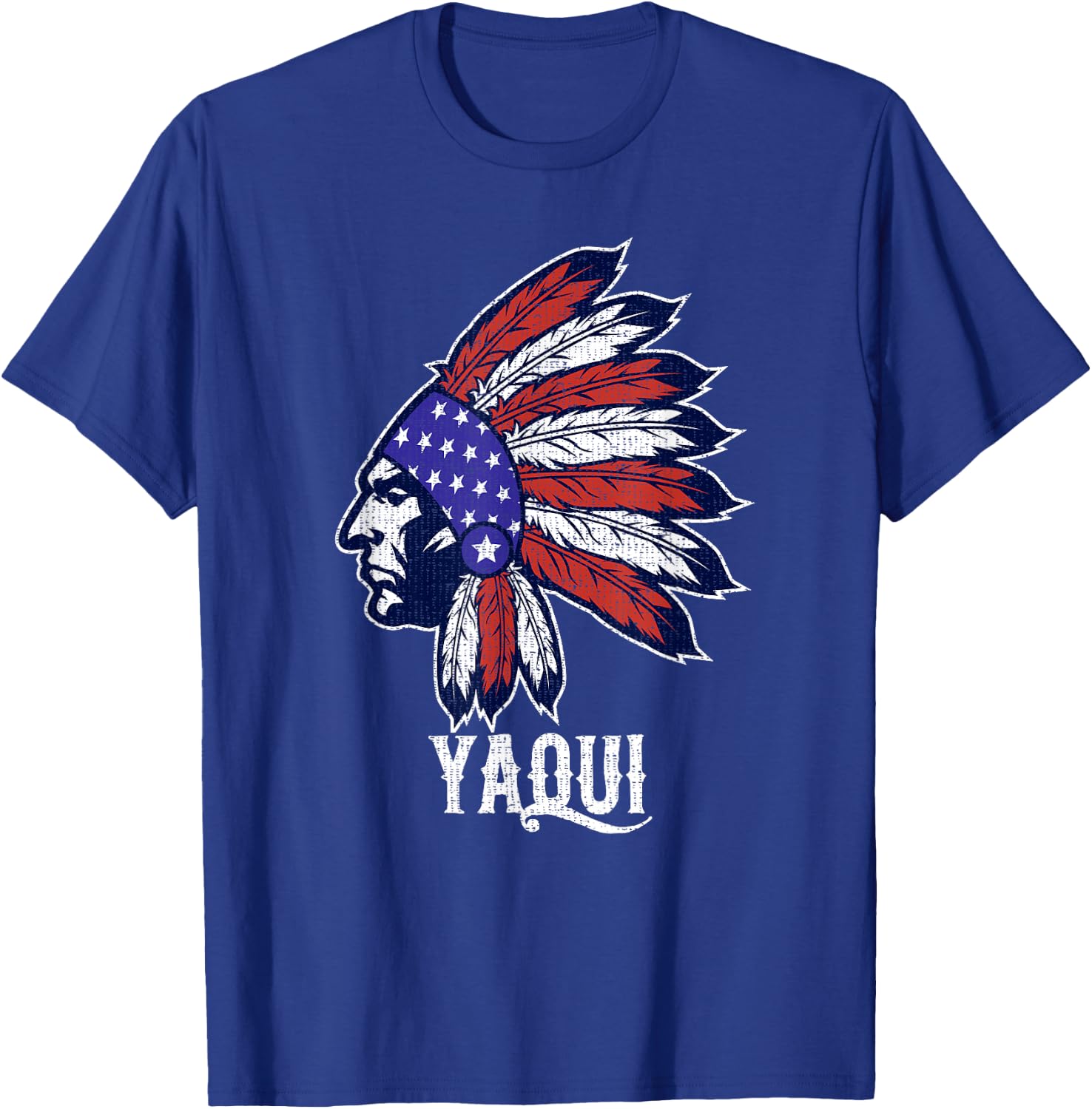 Yaqui Native American Flag Pride Headdress Men T-Shirt - T-Shirt | Royal