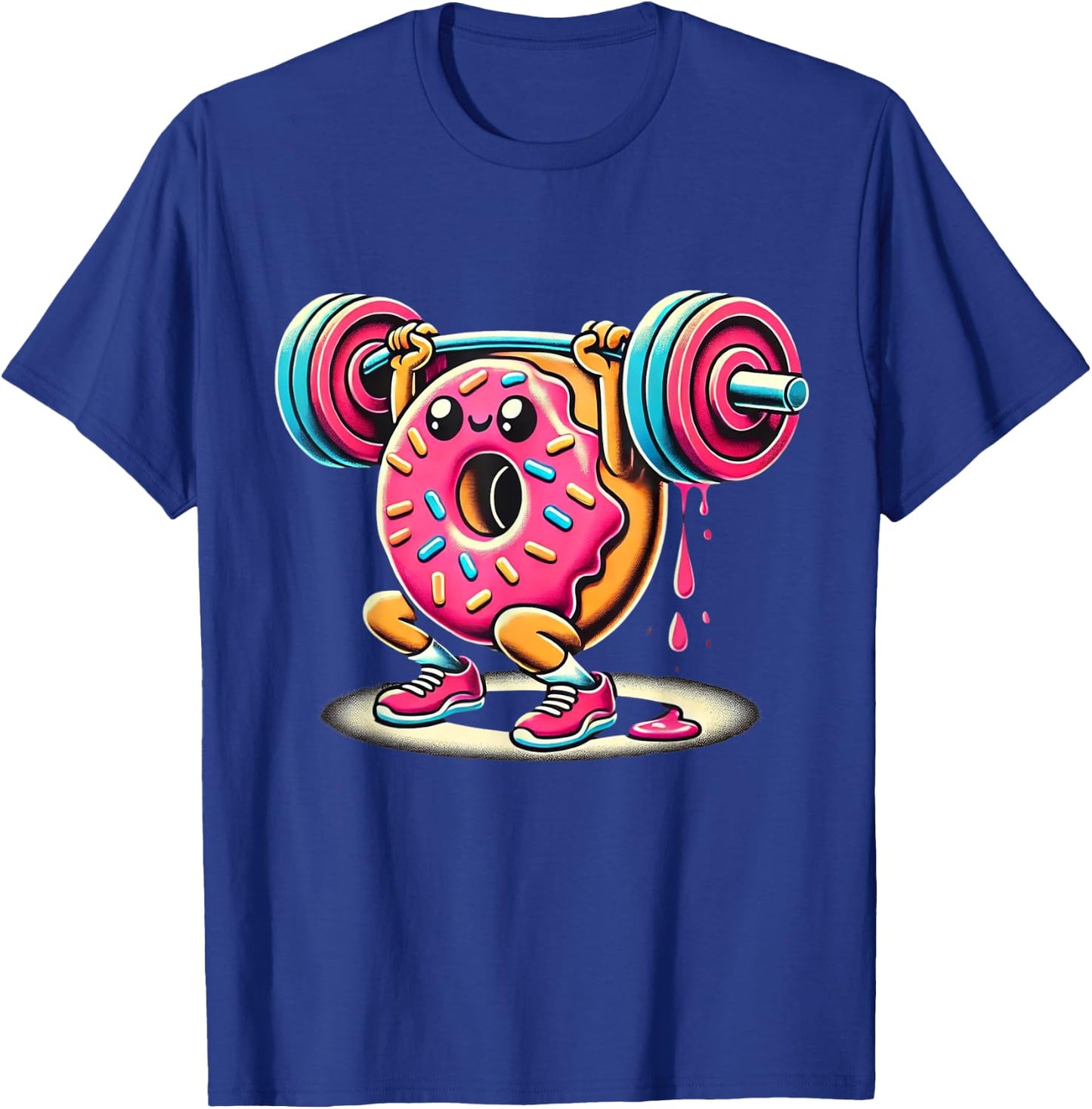 Funny Donut Bodybuilding Weightlifting Food Gym Donut T-Shirt - T-Shirt | Royal