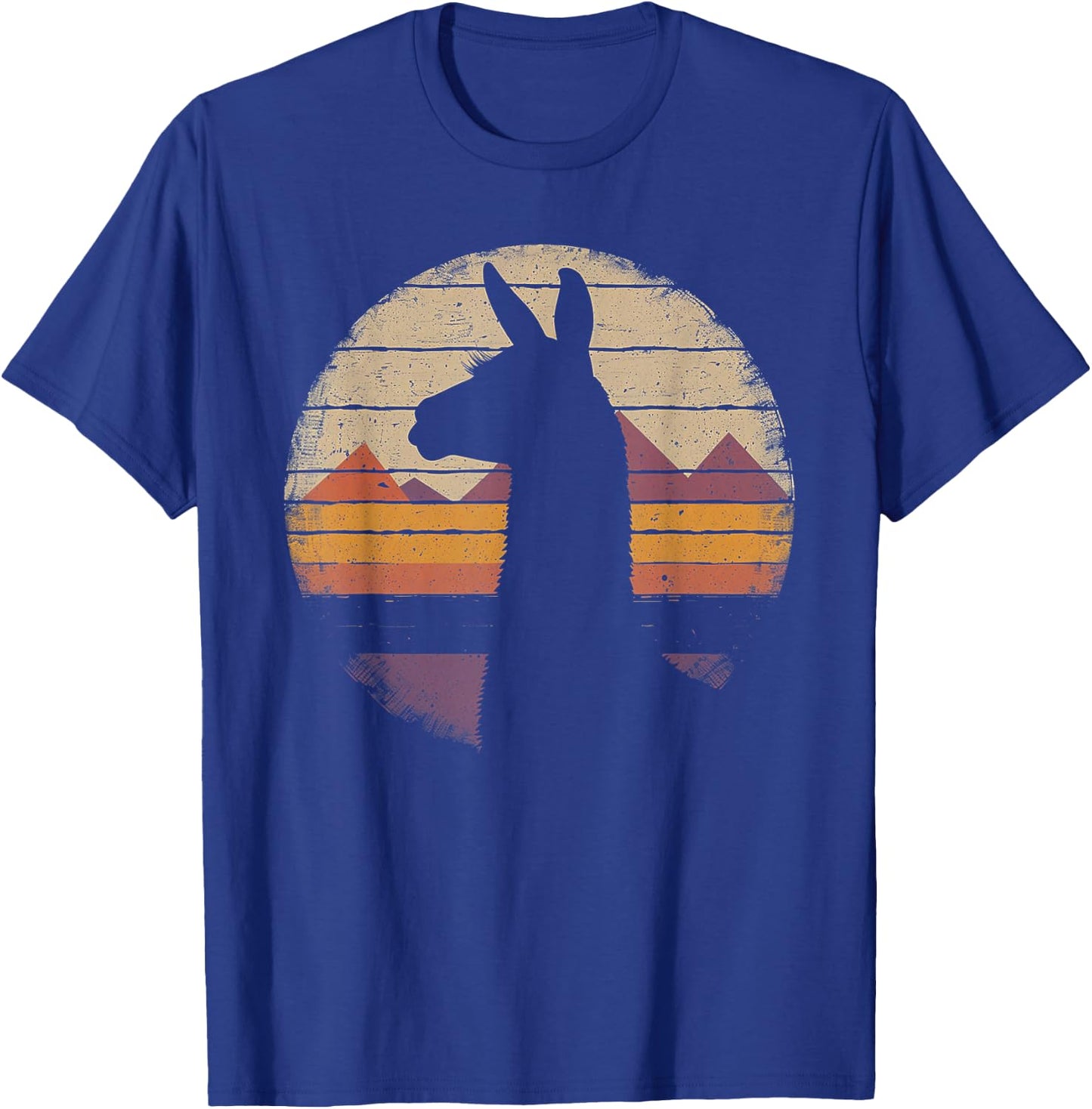 Llama Alpaca - Retro 70s 80s Graphic Vintage Men Women Kids T-Shirt - T-Shirt | Royal