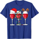 Wine Christmas Santa Hat Xmas Lights Reindeer Antlers Women T-Shirt - T-Shirt | Royal