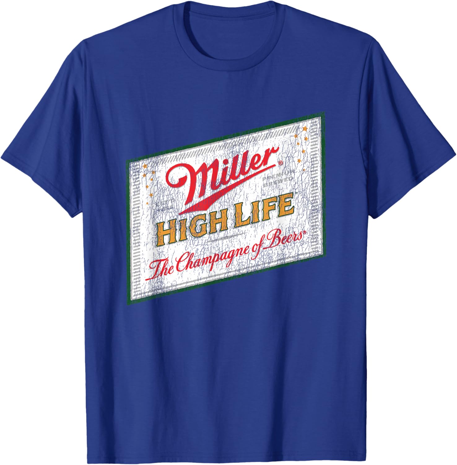 Miller High Life Champagne Of Beer Vintage Label T-Shirt - T-Shirt | Royal