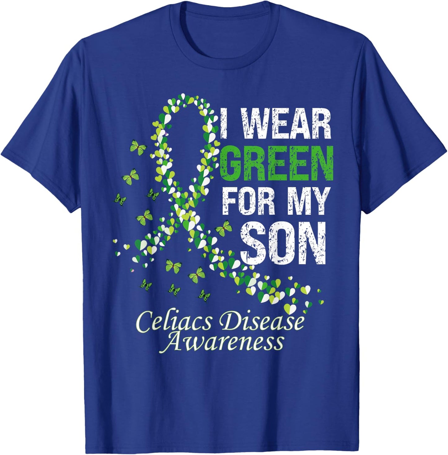 I Wear Green For My Son Warrior Celiac Disease Awareness T-Shirt - T-Shirt | Royal