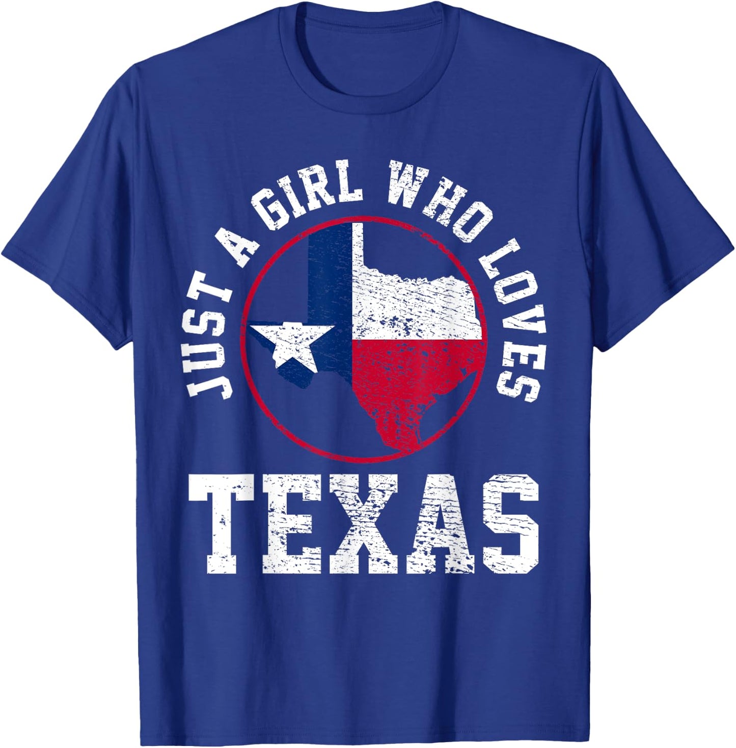 Just A Girl Who Loves Texas Vintage T-Shirt - T-Shirt | Royal