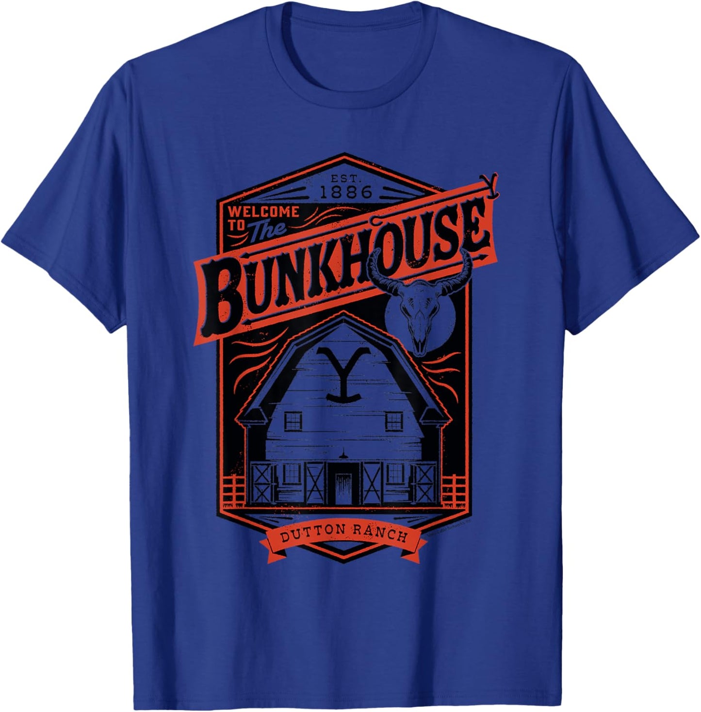 Official Yellowstone - The Bunkhouse Dutton Ranch T-Shirt - T-Shirt | Royal