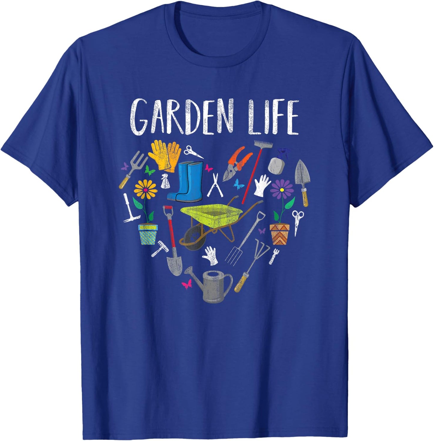 Funny Distressed Garden Life Gardening Love Gardening T-Shirt - T-Shirt | Royal