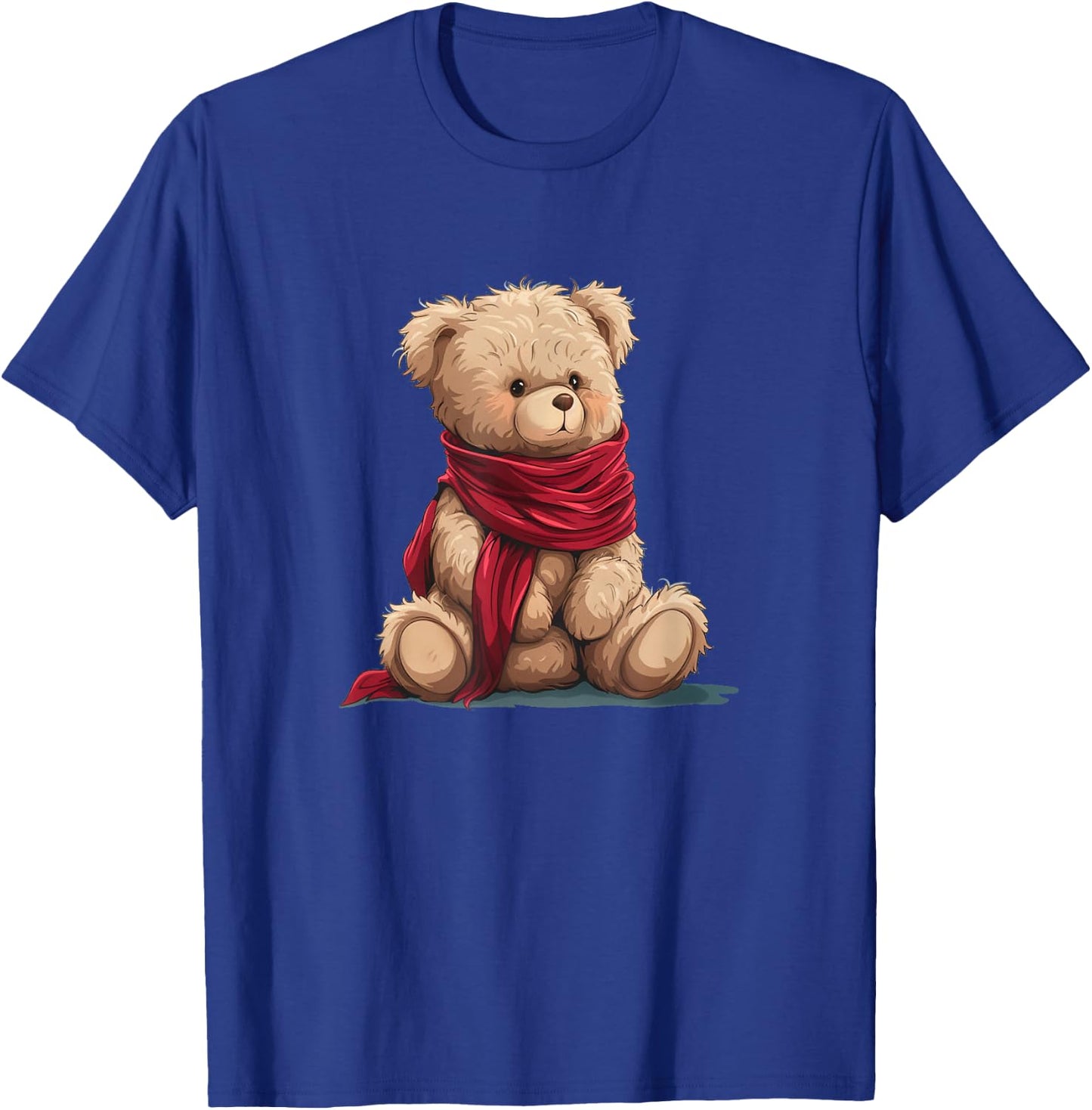 Cool Red Shawl with Winter Teddy Bear Costume T-Shirt - T-Shirt | Royal