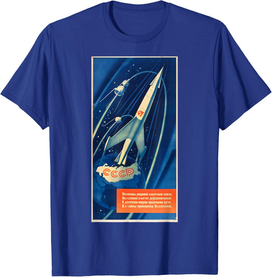 Soviet Space Program Soviet Union USSR Russian Retro Vintage T-Shirt - T-Shirt | Royal