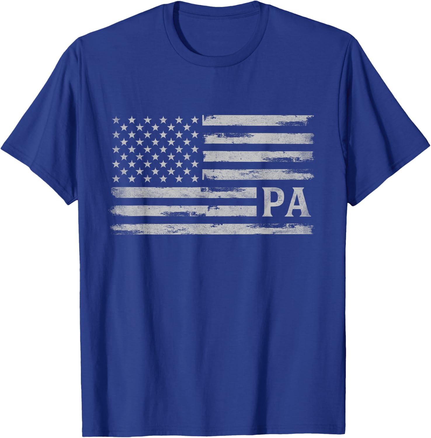 Pa Grey Vintage USA Flag Father's Day Dad T-Shirt - T-Shirt | Royal