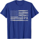 Pa Grey Vintage USA Flag Father's Day Dad T-Shirt - T-Shirt | Royal