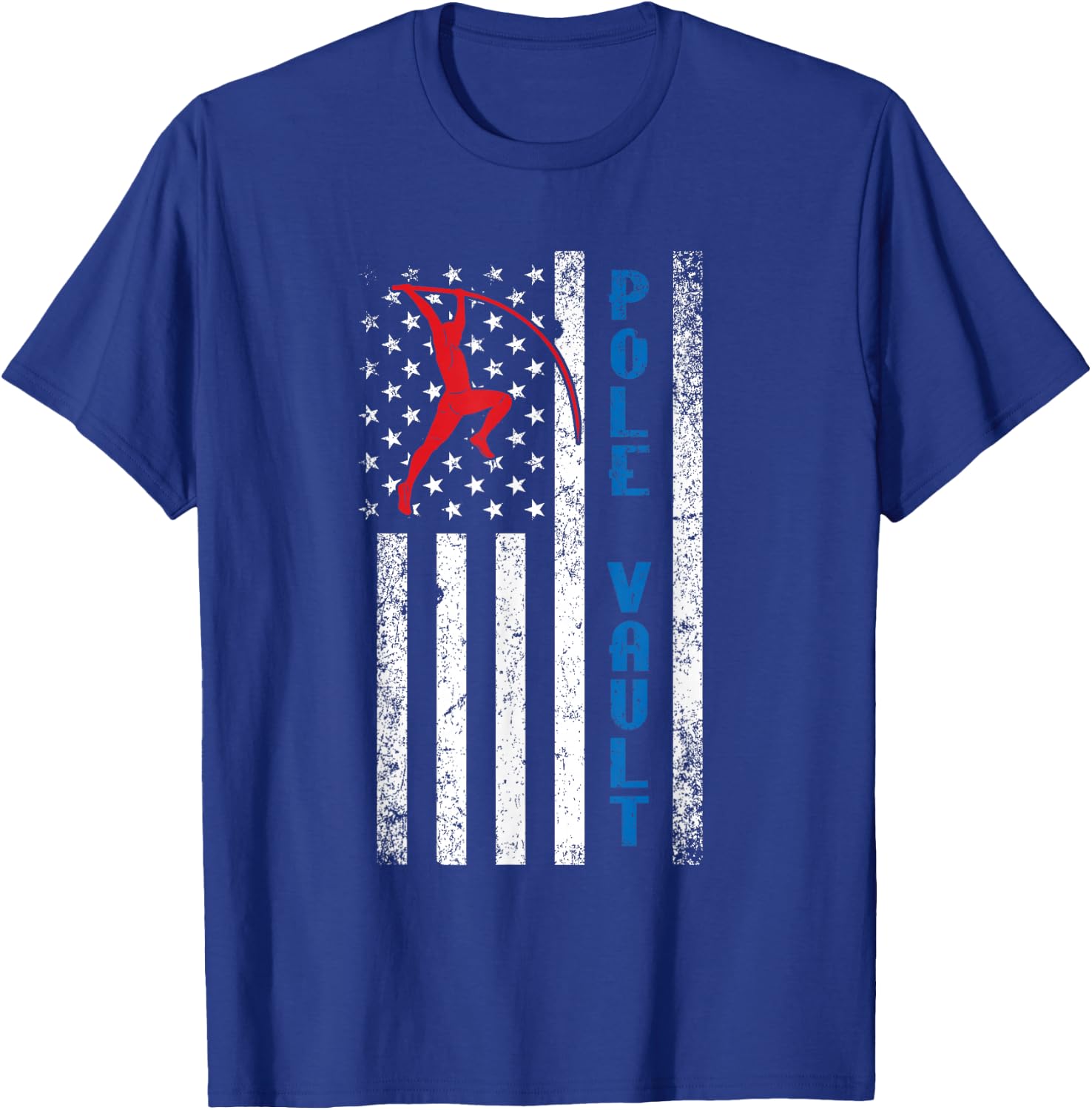 US Pole Vaulter American Pole Vault Flag United States T-Shirt - T-Shirt | Royal