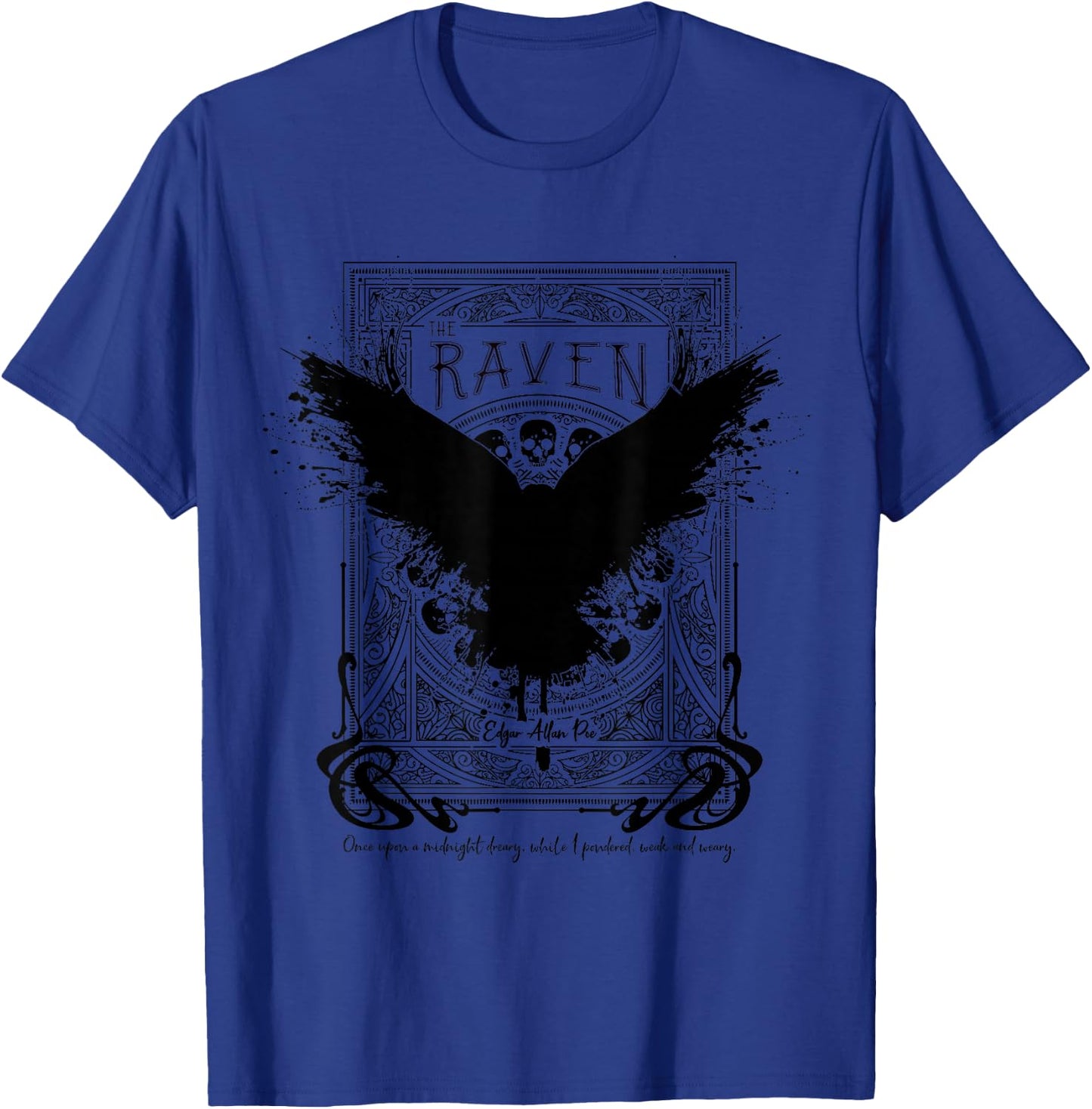 The Raven, Edgar Allan Poe, Fan Art and Gifts T-Shirt - T-Shirt | Royal