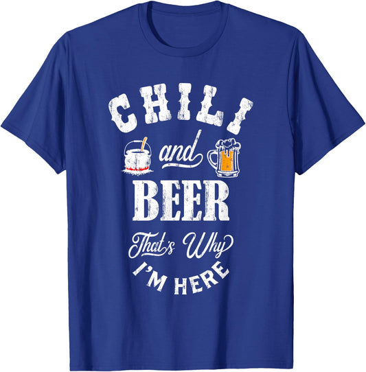 Chili Cookoff Funny Chili and Beer Gift T-Shirt - T-Shirt | Royal