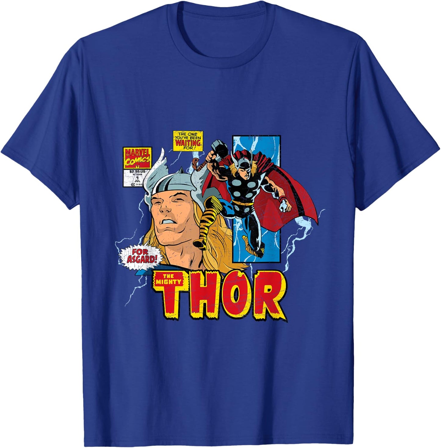 Marvel Comics Mighty Thor Retro Distressed Comic T-Shirt - T-Shirt | Royal