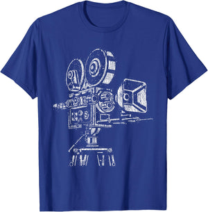 Film Lover Vintage 35mm 70mm Movie Camera T-Shirt - T-Shirt | Royal