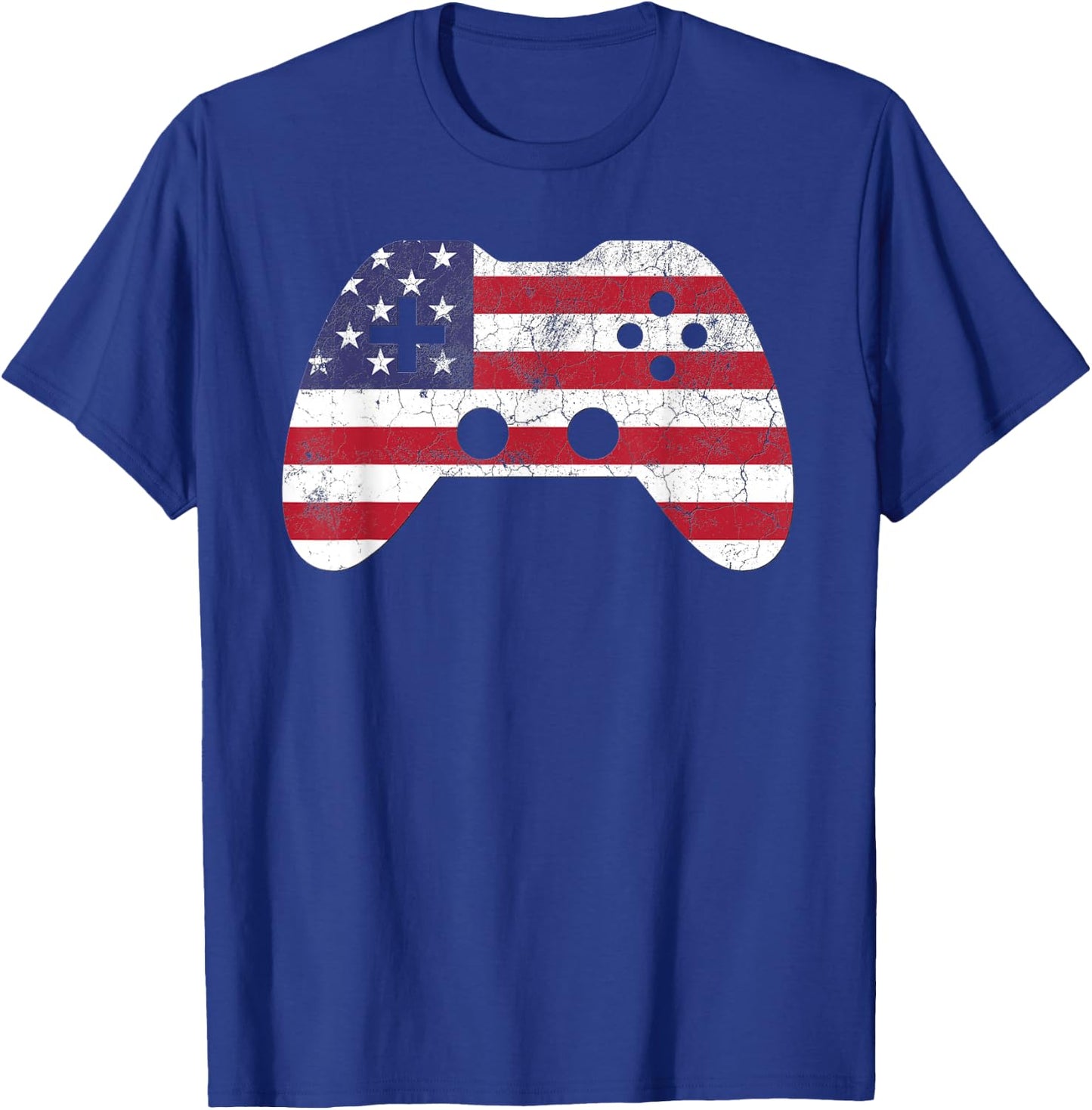 4th of July T Shirt Video Game Gamer Kids Boys Men USA T-Shirt - T-Shirt | Royal