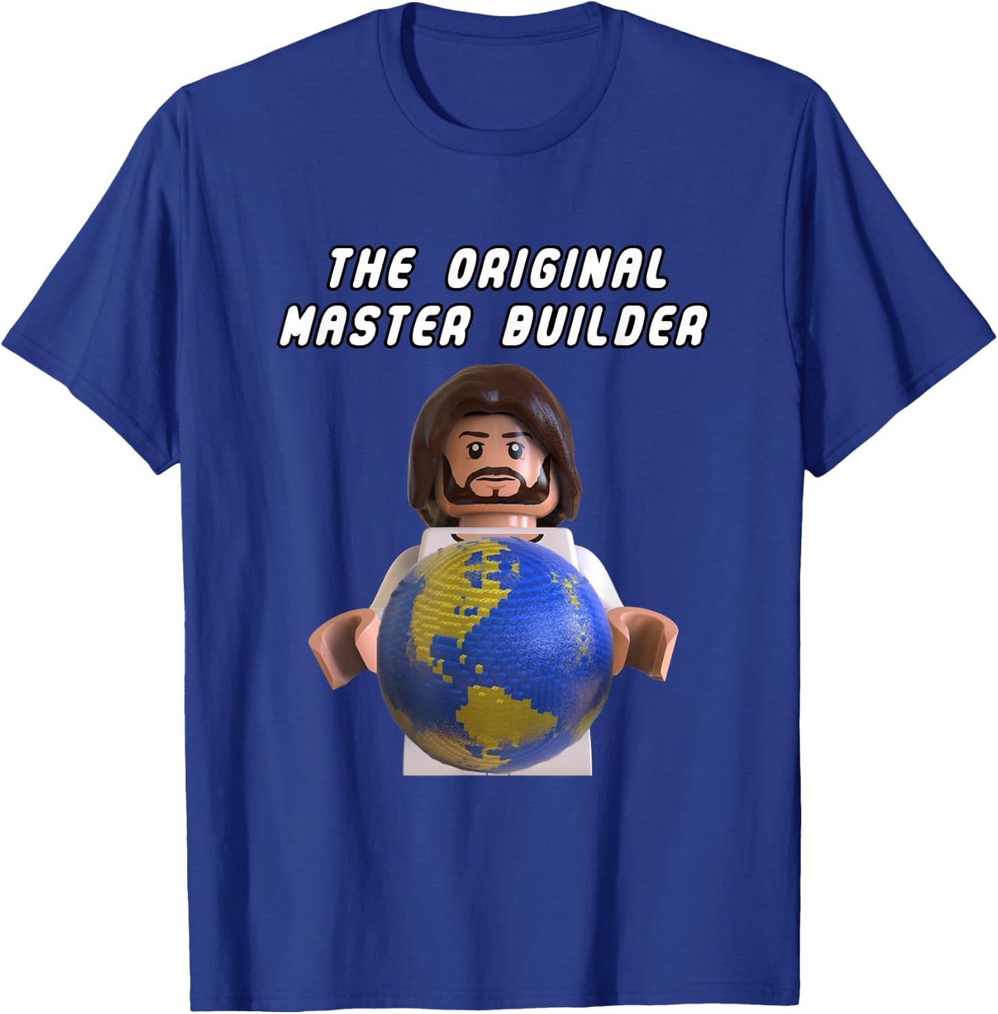Original Master Builder Brick Earth God Minifigure T-Shirt - T-Shirt | Royal