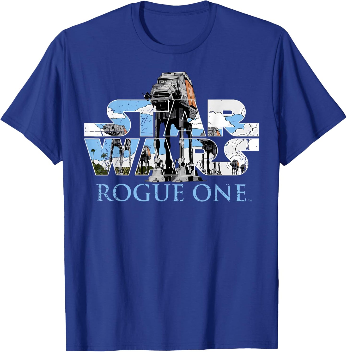 Star Wars Rogue One AT-AT Title Logo T-Shirt - T-Shirt | Royal