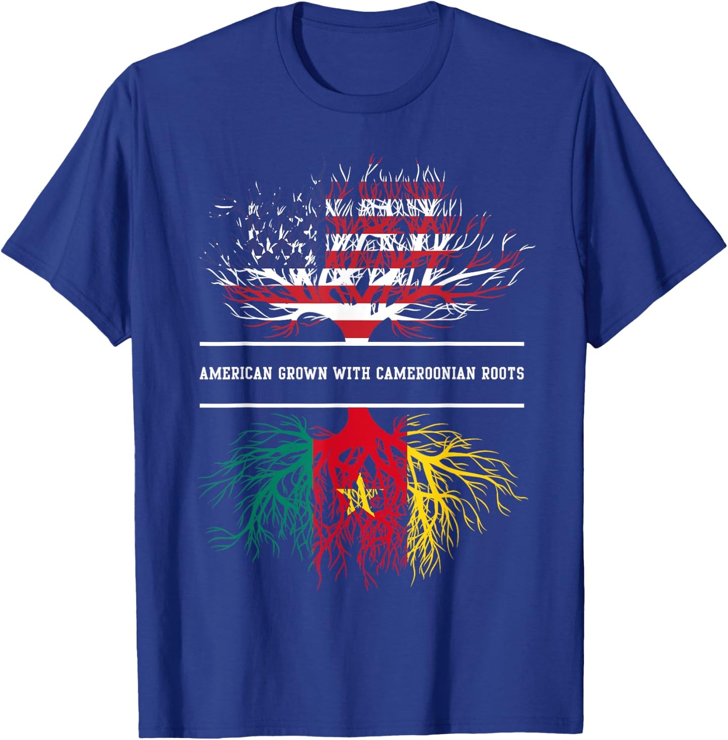 American Grown With Cameroonian Roots - Flag of Cameroon T-Shirt - T-Shirt | Royal