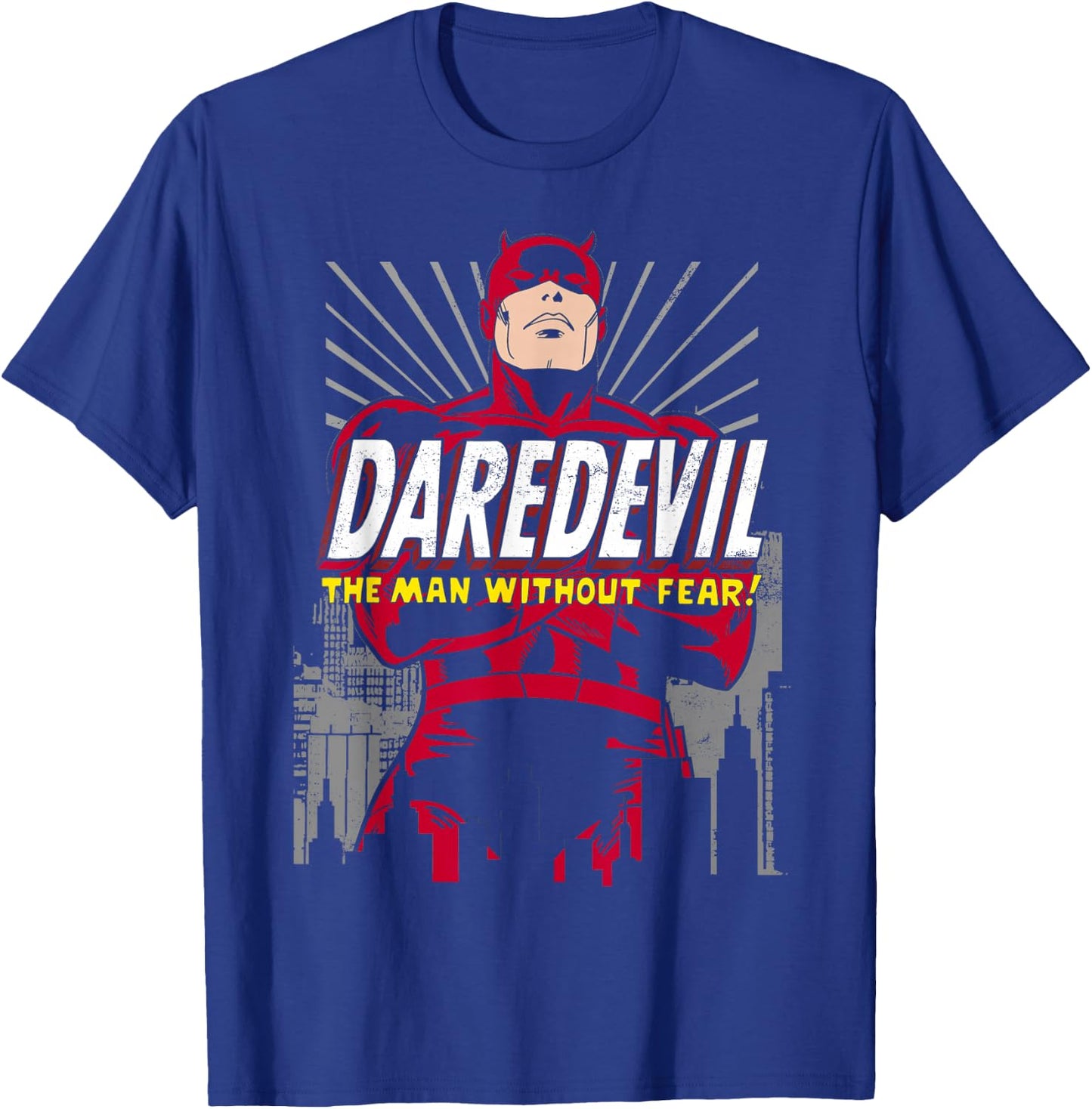 Marvel Daredevil The Man Without Fear! Retro Graphic T-Shirt - T-Shirt | Royal