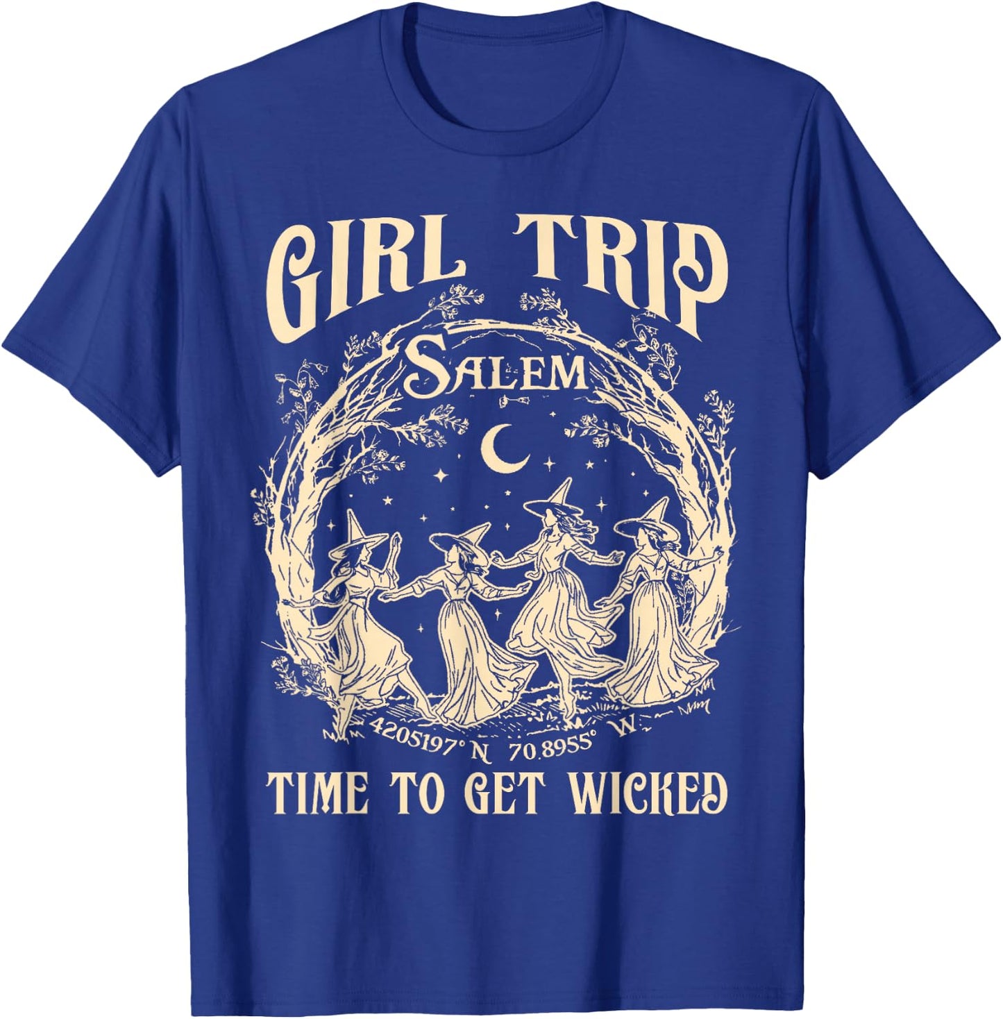 Retro Girls Trip Salem 1692 They Missed One Witch Halloween T-Shirt - T-Shirt | Royal
