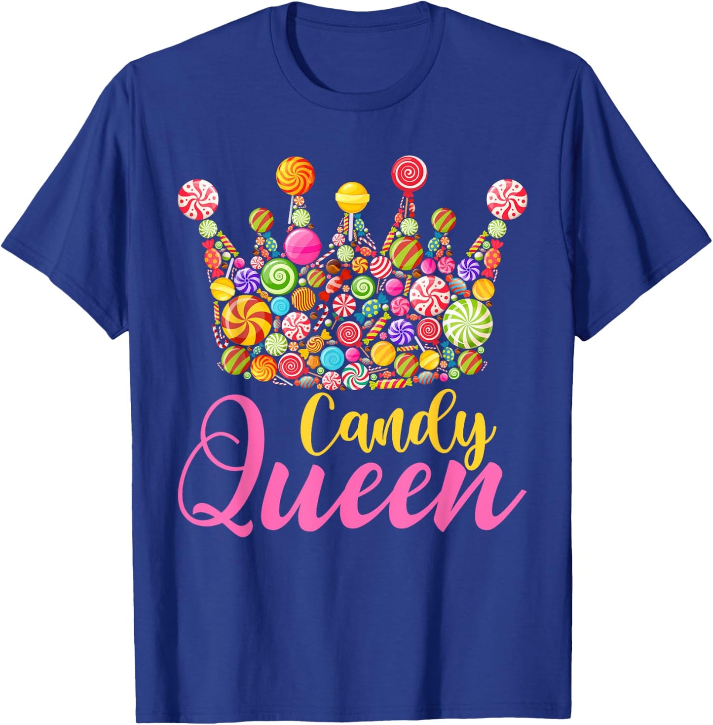 Cute Candy Queen Crown Lollipop Candy Sweet Lover Girl Kids T-Shirt - T-Shirt | Royal