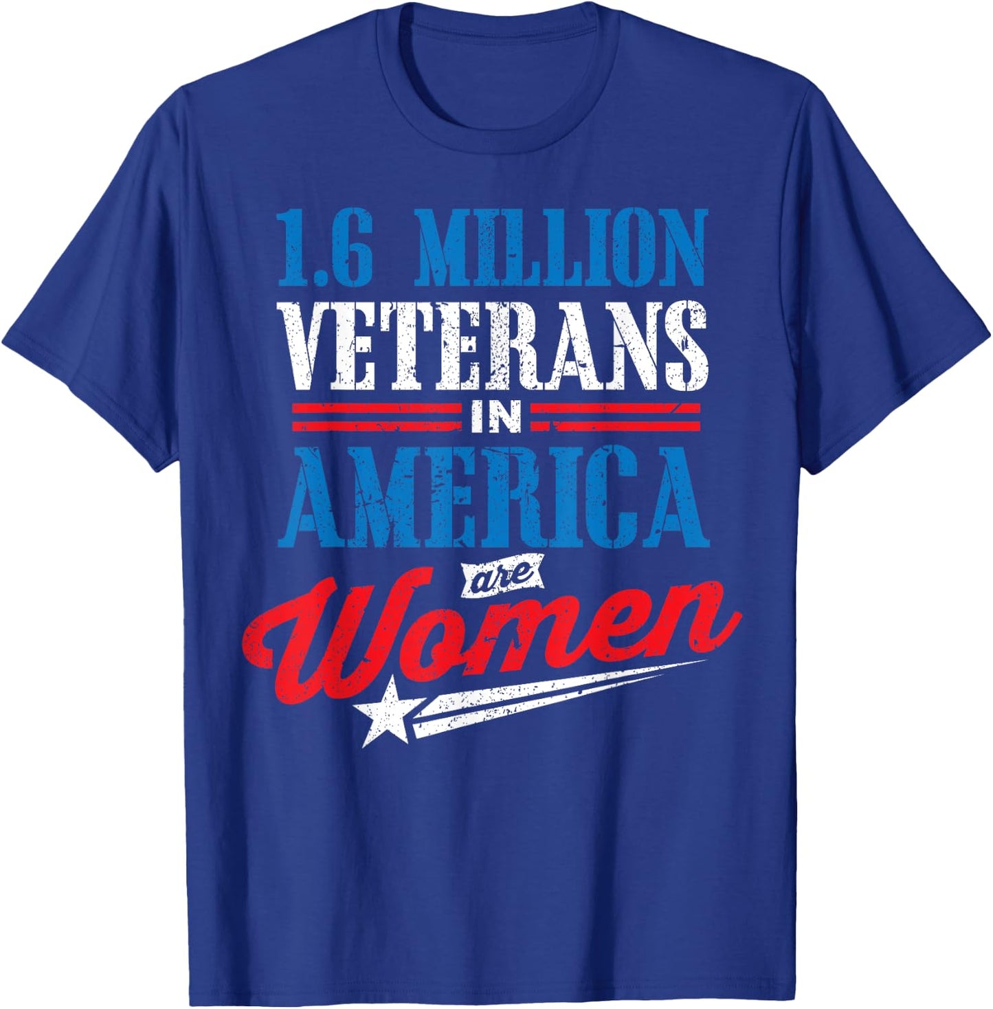 1.6 Million Female Veteran Women Veterans Day T-Shirt - T-Shirt | Royal