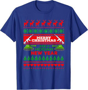 Military Ugly Christmas Sweater Army Shirt T-Shirt - T-Shirt | Royal