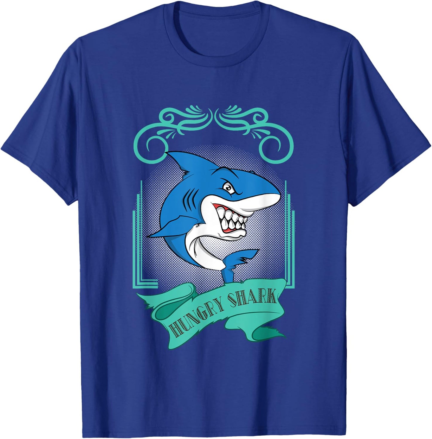 Trendy Shark Design Hungry Shark T-Shirt - T-Shirt | Royal