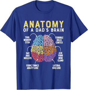 Anatomy of A Dad Brain Funny Father Humor T-Shirt - T-Shirt | Royal