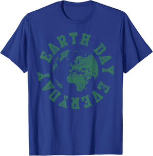 Earth Day Everyday Retro Environmental T-Shirt - T-Shirt | Royal