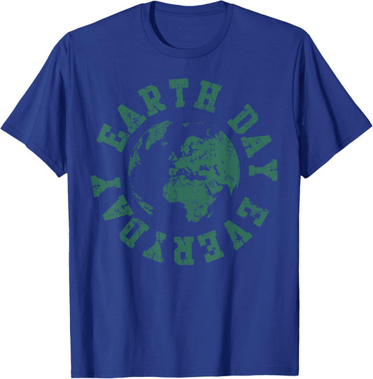 Earth Day Everyday Retro Environmental T-Shirt - T-Shirt | Royal