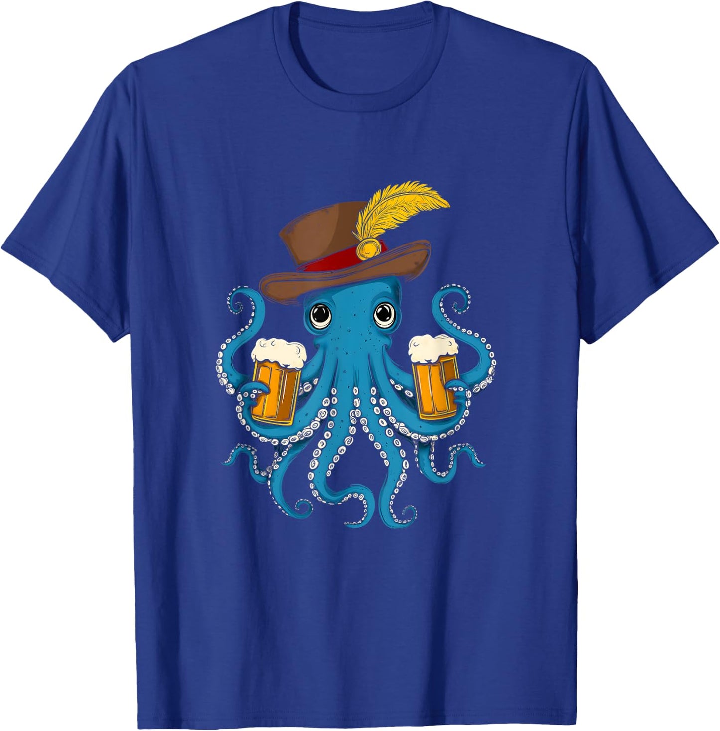 German Octopus Oktoberfest Funny Bavarian Festival Men Women T-Shirt - T-Shirt | Royal