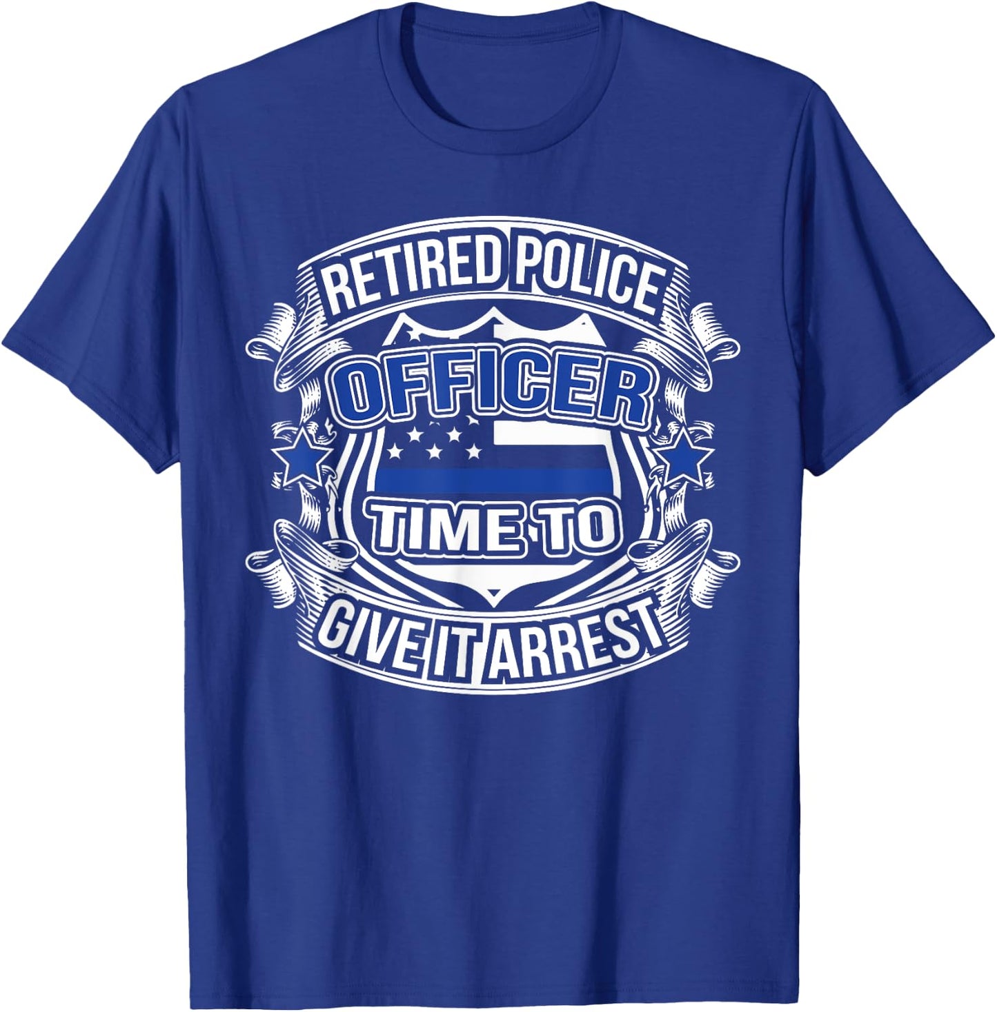 Retired Police Officer | Law Enforcement Retirement T-Shirt - T-Shirt | Royal