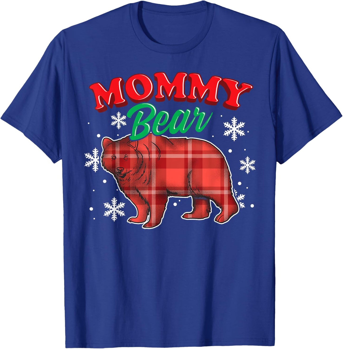 Mommy Bear Shirt Buffalo Plaid Gift Matching Bear Family T-Shirt - T-Shirt | Royal