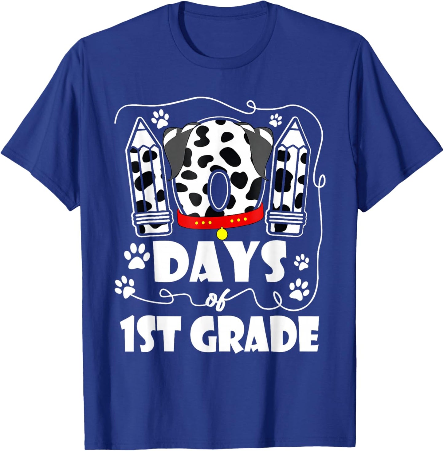 101 Days 1st Grade 100 Days School Dog 100th Day Students T-Shirt - T-Shirt | Royal