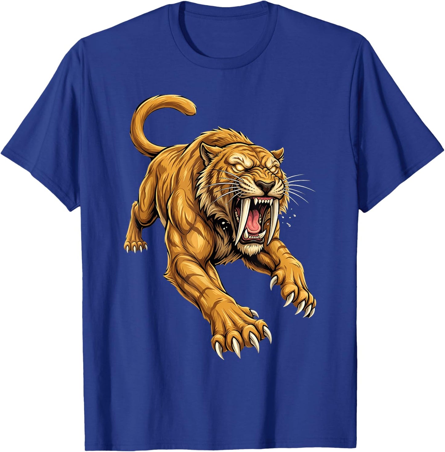 Saber Tooth Tiger Smilodon Animal T-Shirt - T-Shirt | Royal