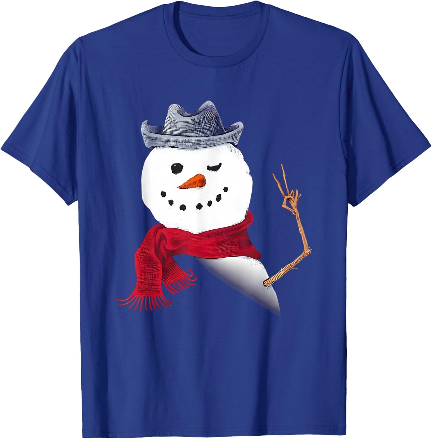Snowman Peace Sign Say Hi Christmas T-Shirt - T-Shirt | Royal